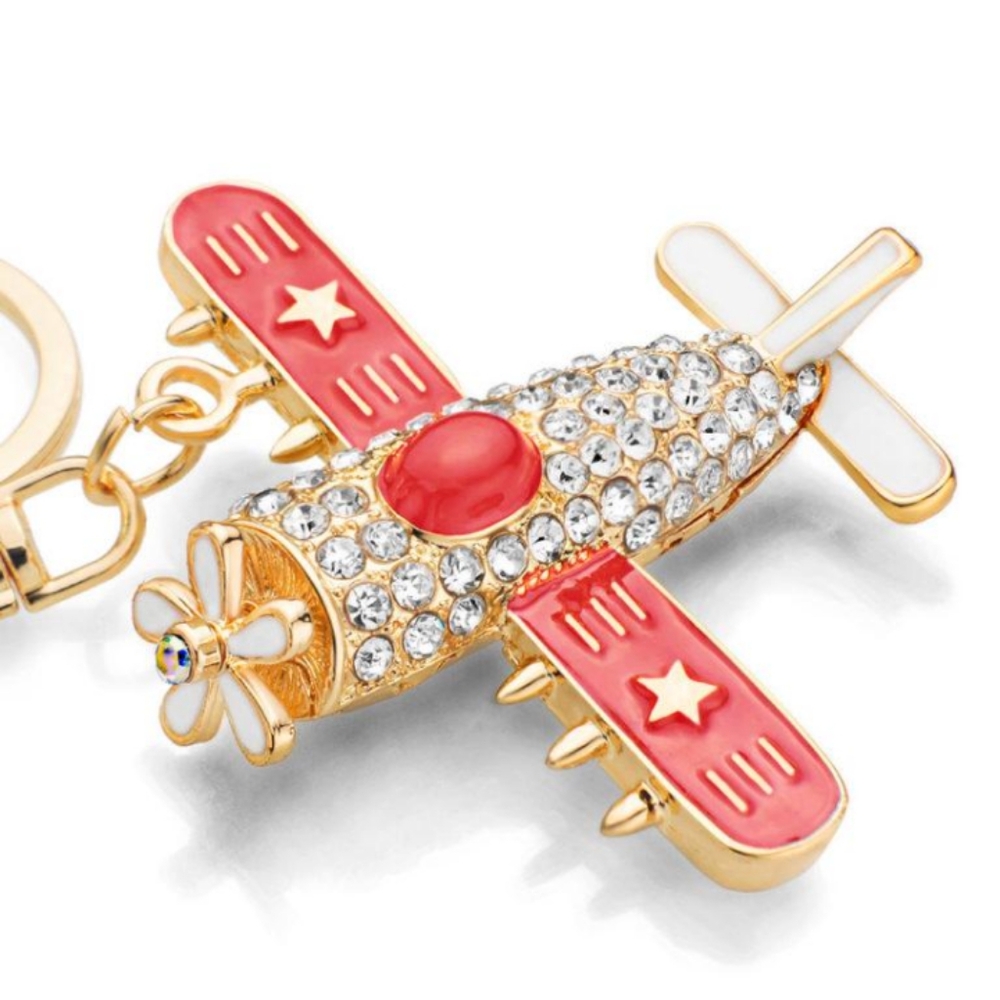Airplane Bag Charm/Keychain Red - Picture 7 of 12